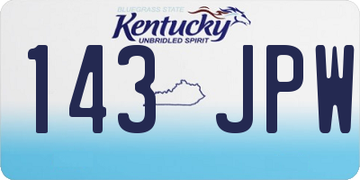 KY license plate 143JPW