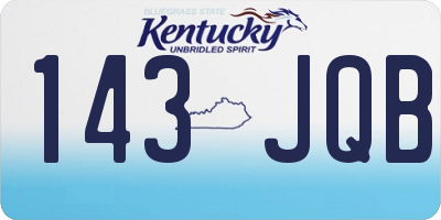 KY license plate 143JQB