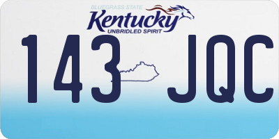 KY license plate 143JQC