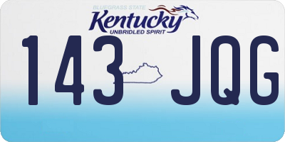 KY license plate 143JQG