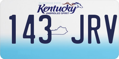 KY license plate 143JRV