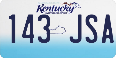 KY license plate 143JSA