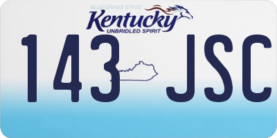 KY license plate 143JSC