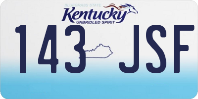 KY license plate 143JSF