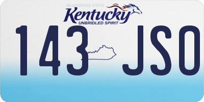 KY license plate 143JSO