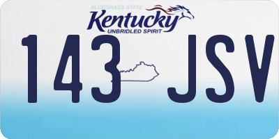KY license plate 143JSV
