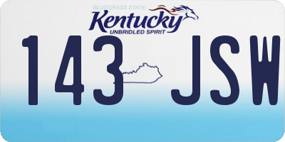 KY license plate 143JSW
