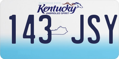 KY license plate 143JSY