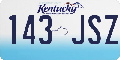 KY license plate 143JSZ