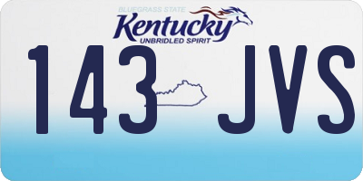 KY license plate 143JVS