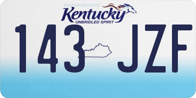 KY license plate 143JZF