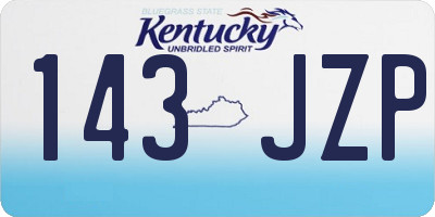 KY license plate 143JZP