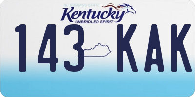 KY license plate 143KAK