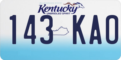 KY license plate 143KAO