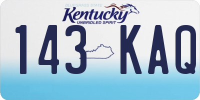 KY license plate 143KAQ
