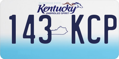 KY license plate 143KCP