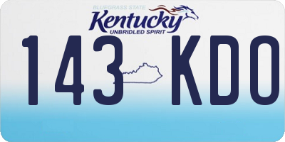 KY license plate 143KDO