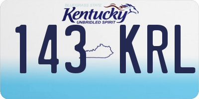 KY license plate 143KRL