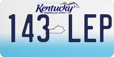 KY license plate 143LEP
