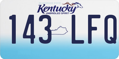 KY license plate 143LFQ