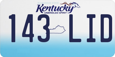 KY license plate 143LID