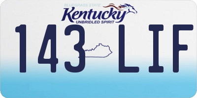KY license plate 143LIF