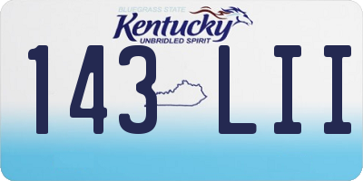 KY license plate 143LII