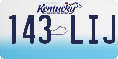 KY license plate 143LIJ