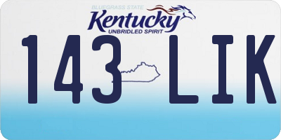 KY license plate 143LIK