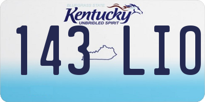 KY license plate 143LIO