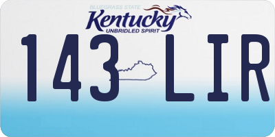 KY license plate 143LIR