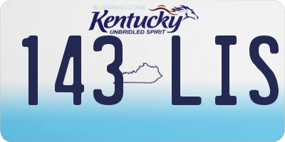 KY license plate 143LIS