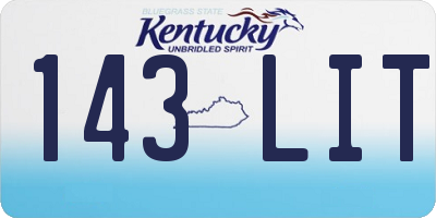 KY license plate 143LIT