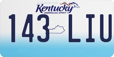 KY license plate 143LIU
