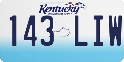 KY license plate 143LIW