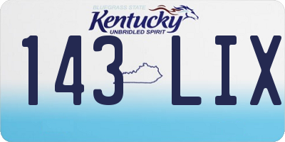 KY license plate 143LIX