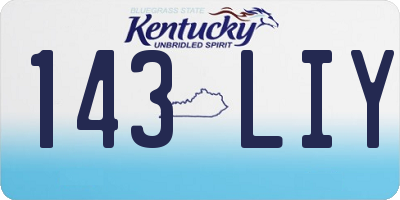 KY license plate 143LIY