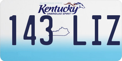 KY license plate 143LIZ