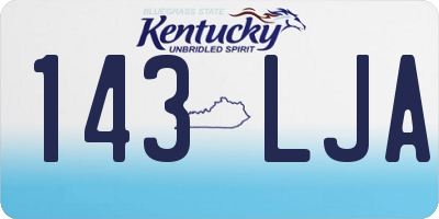 KY license plate 143LJA