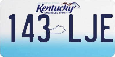 KY license plate 143LJE