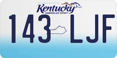 KY license plate 143LJF