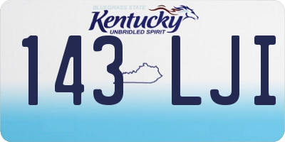 KY license plate 143LJI