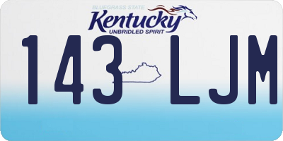 KY license plate 143LJM