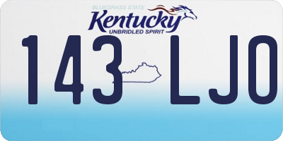 KY license plate 143LJO