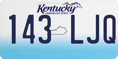 KY license plate 143LJQ
