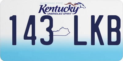 KY license plate 143LKB