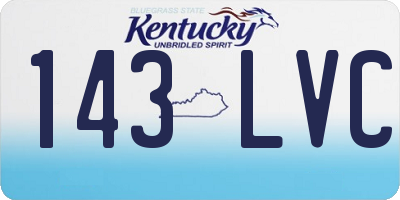 KY license plate 143LVC