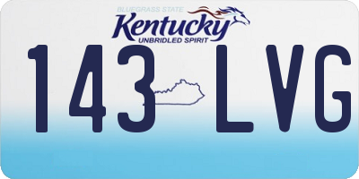 KY license plate 143LVG