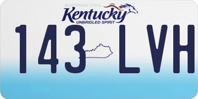 KY license plate 143LVH