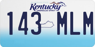 KY license plate 143MLM